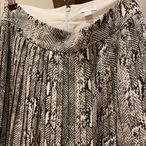 JCrew pleated skirt in snakeskin